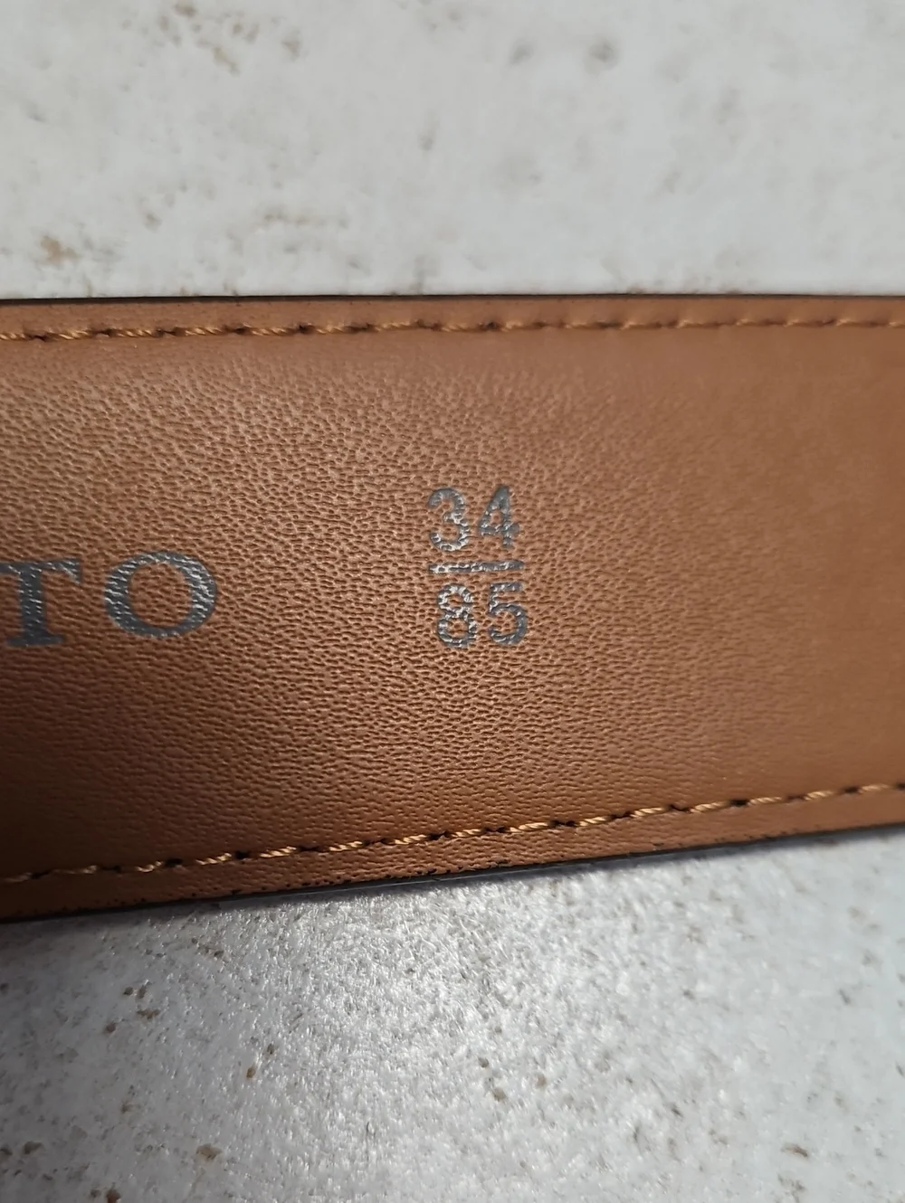 NWOT Vince Camuto Edge Stitched Men's Black Leather Belt with Silver Buckle 34